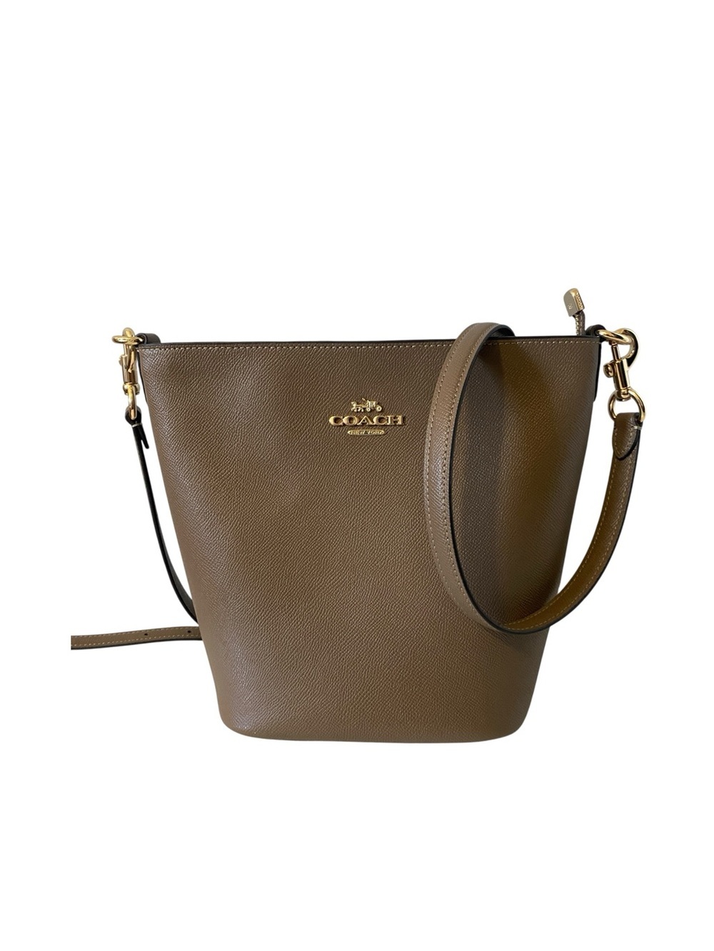 COACH Logan Duffle Leather Shoulder Bag Dark Sandstone CCL34